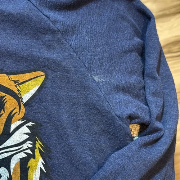 Aviator Nation Tiger Print Sweatshirt Crew Neck Pullover Navy Medium - Picture 8 of 8